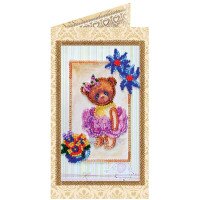 Bead embroidery kit postcard Abris Art AO-106 Mishka Teddy-5