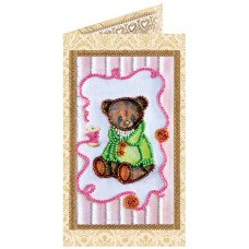 Bead embroidery kit postcard Abris Art AO-107 Mishka Teddy-6