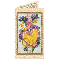 Bead embroidery kit postcard Abris Art AO-112 Happy Marriage Day-4