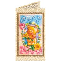 Bead embroidery kit postcard Abris Art AO-127 Flower clearing