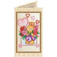 Bead embroidery kit postcard Abris Art AO-129 Sunny bunny