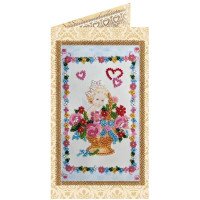 Набор для вышивки бисером открытка Абрис Арт АО-131 Цветы от ангелочка