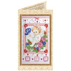 Bead embroidery kit postcard Abris Art AO-132 A gentle angel