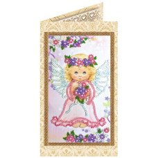 Bead embroidery kit postcard Abris Art AO-133 Cute little angel