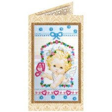 Bead embroidery kit postcard Abris Art AO-136 Angel