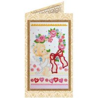 Bead embroidery kit postcard Abris Art AO-137 Prankster Cupid
