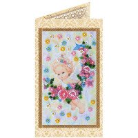 Bead embroidery kit postcard Abris Art AO-140 Gift angel
