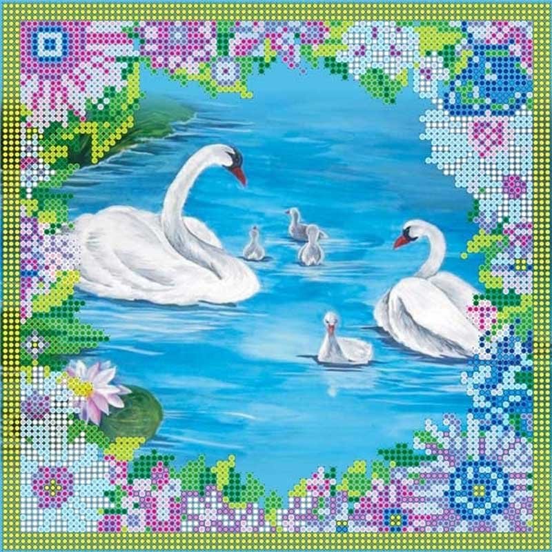 Pattern for beading Abris Art AC-010 Swans