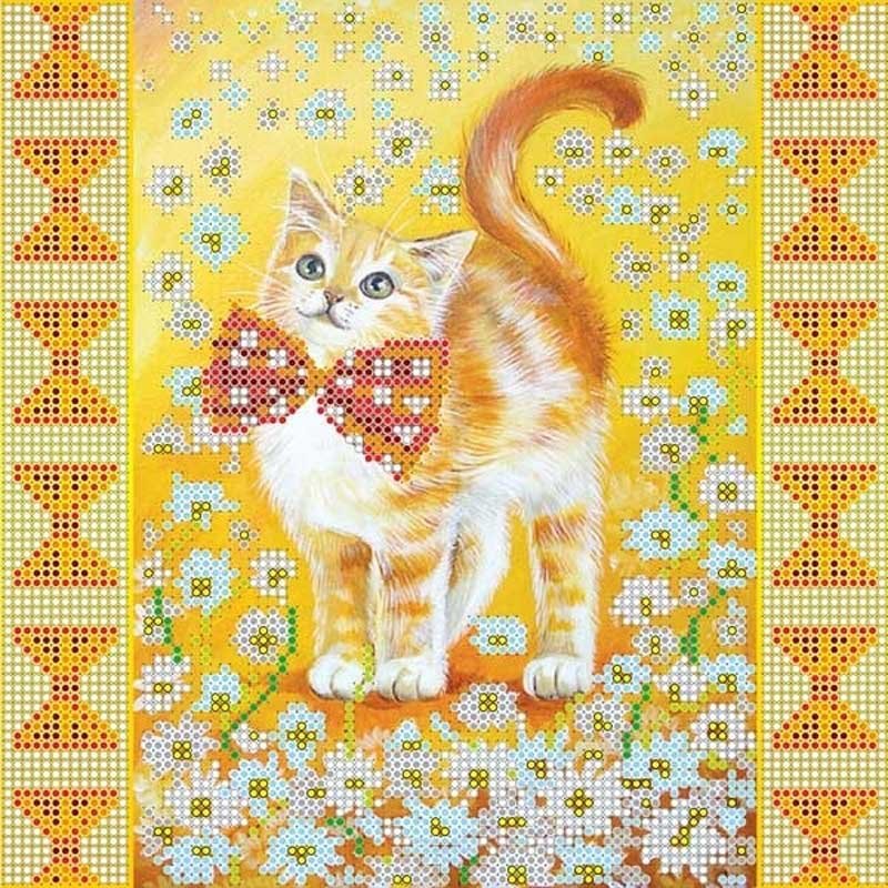 Pattern for beading Abris Art AC-039 Sunny kitten