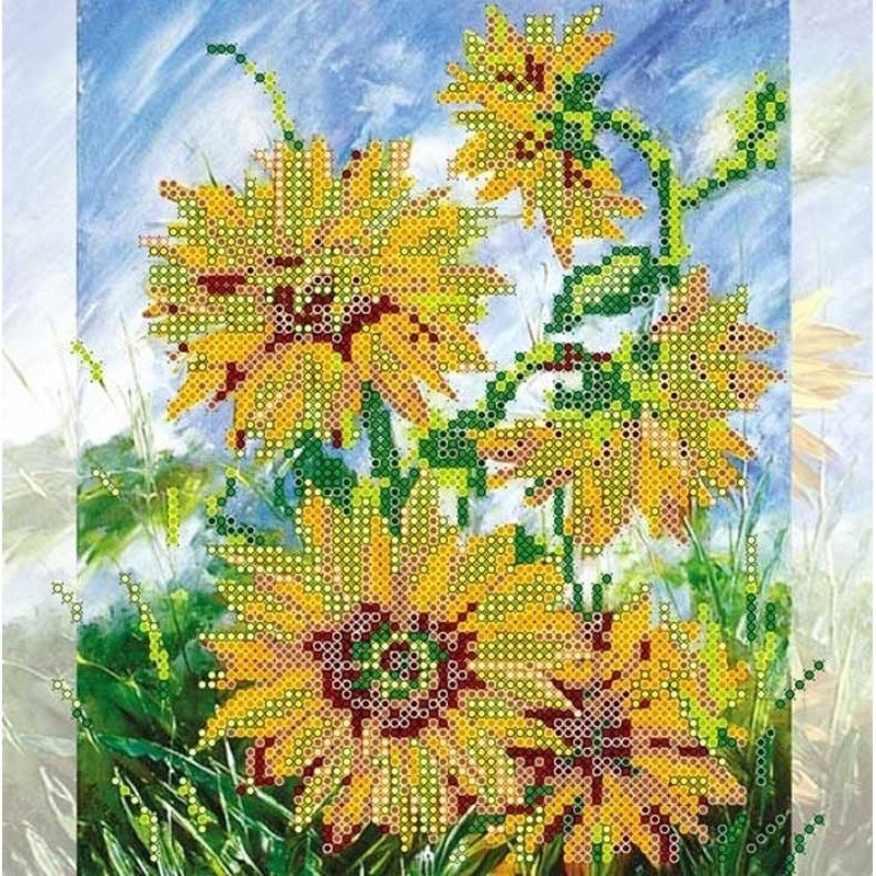 Pattern for beading Abris Art AC-089 Sunny flowers
