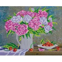Pattern for beading Abris Art AC-101 Bouquet of peonies