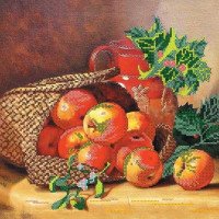 Pattern for beading Abris Art AC-161 Basket with apples