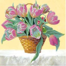 Pattern for beading Abris Art AC-188 Basket of tulips