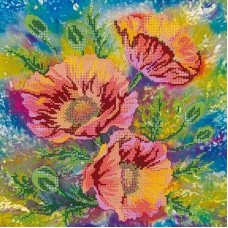 Pattern for beading Abris Art AC-206 Watercolor poppies