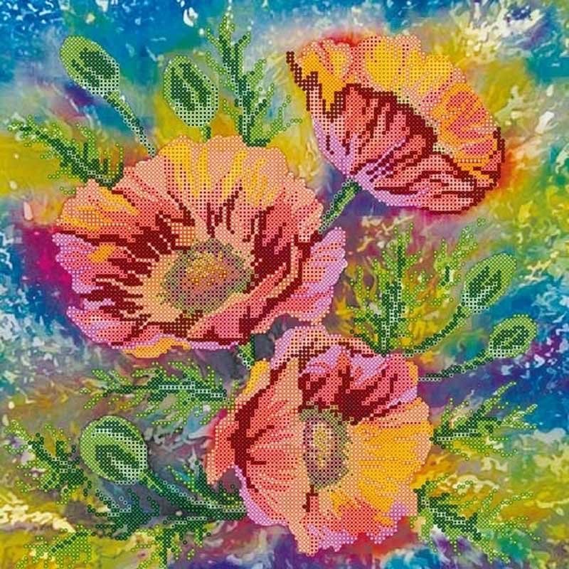 Pattern for beading Abris Art AC-206 Watercolor poppies