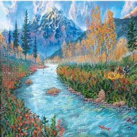 Pattern for beading Abris Art AC-215 Rest by the river