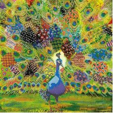 Pattern for beading Abris Art AC-248 Patchwork Peacock