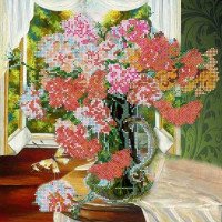 Pattern for beading Abris Art AC-274 Bouquet of carnations