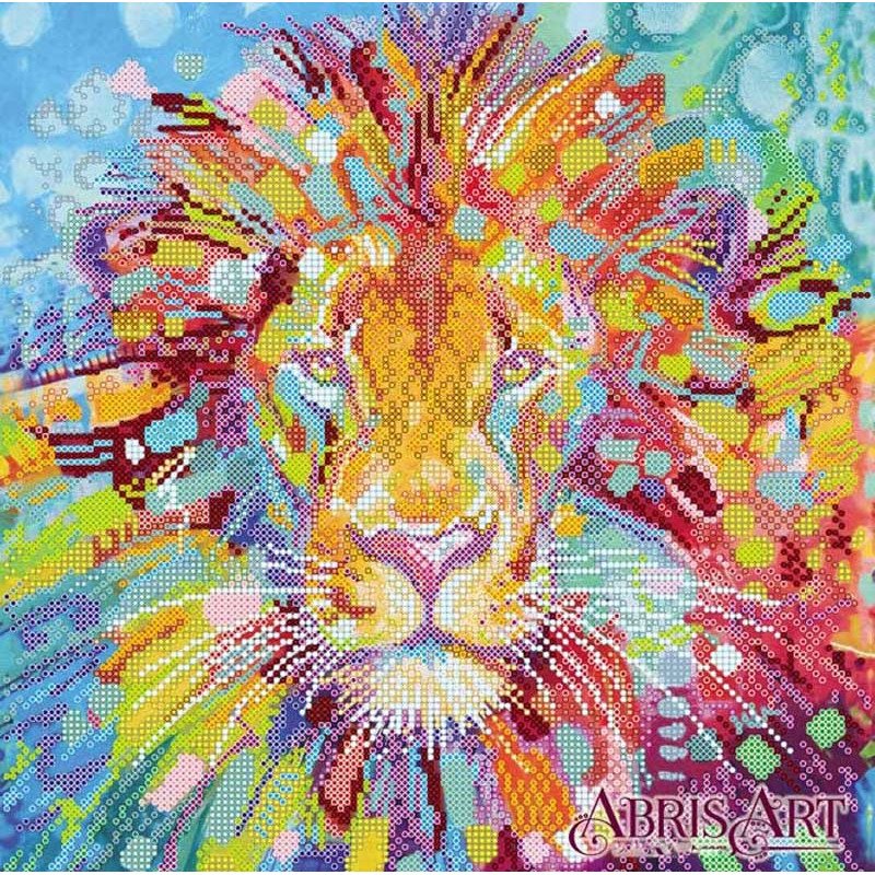 Схема для вишивання бісером Абріс Арт АС-365 Різнокольоровий лев