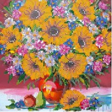 Pattern for beading Abris Art AC-447 Still Life with Sunflowers