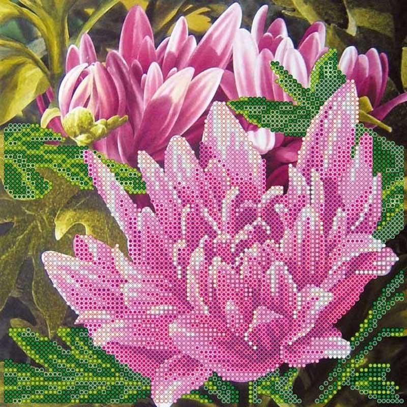 Pattern for beading Abris Art AC-448 Pink lotus