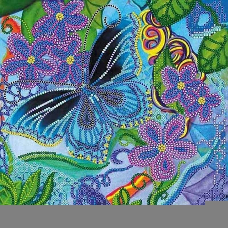 Схема для вишивання бісером Абріс Арт АС-514 Синій метелик
