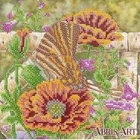Pattern for beading Abris Art AC-525 Butterfly and poppies