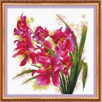 Набор для вышивки крестом Абрис Арт АН-003 Лиловые орхидеи