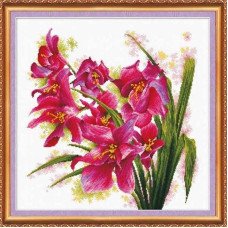 Набір для вишивки хрестиком Абріс Арт АН-003 Лілові орхідеї