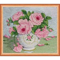 Набор для вышивки крестом Абрис Арт АН-014 Розовые цветы
