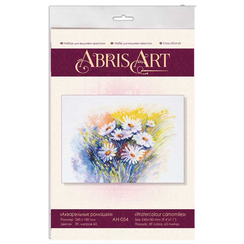 Cross stitch kit Abris Art AH-054 Watercolor daisies
