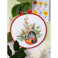 Cross stitch miniature set Abris Art AHM-055 And there is a cat in the basket