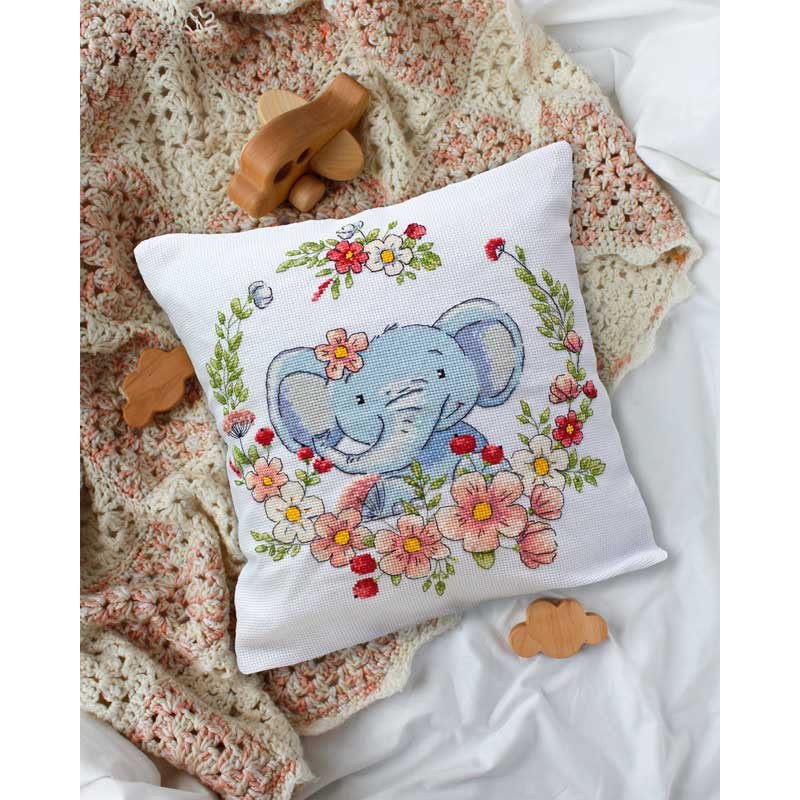 Cross Stitch Pillow Kit Abris Art AHP-013 Elephant