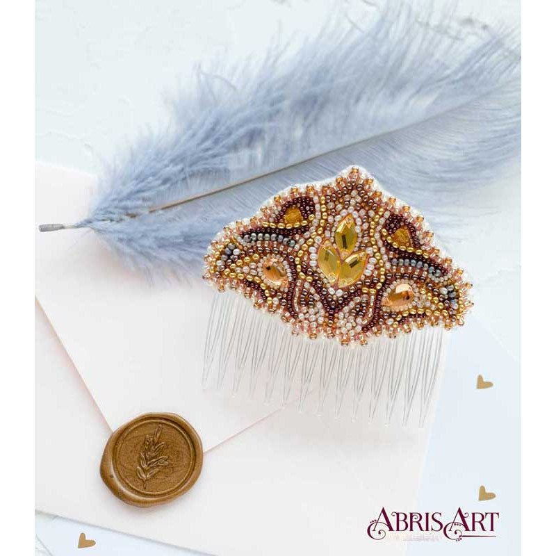 Набор для вышивки бисером украшения для волос на натуральном художественном холсте Абрис Арт ADH-003 Скандинавский мотив