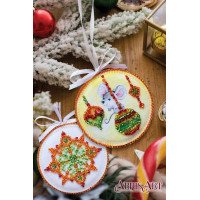 Kit New Year decorattion for embroidery Abris Art ABT-001 Little mouse