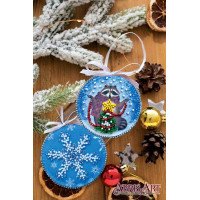 Kit New Year decorattion for embroidery Abris Art ABT-002 Raccoon and New Year