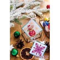 Набор для вышивки бисером новогодней игрушки на натуральном художественном холсте Абрис Арт АВТ-007 Мышка-шалунишка