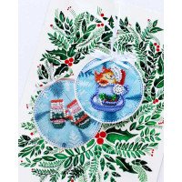 Набір для вишивання бісером новорічної іграшки на натуральному художньому холсті Абріс Арт АВТ-013 Маленький сюрприз