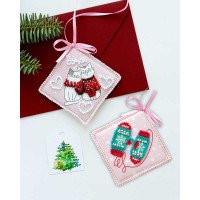 Набор для вышивки бисером новогодней игрушки на натуральном художественном холсте Абрис Арт АВТ-017 Помуркочемо
