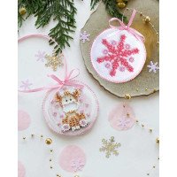 Набор для вышивки бисером новогодней игрушки на натуральном художественном холсте Абрис Арт АВТ-018 Малышка