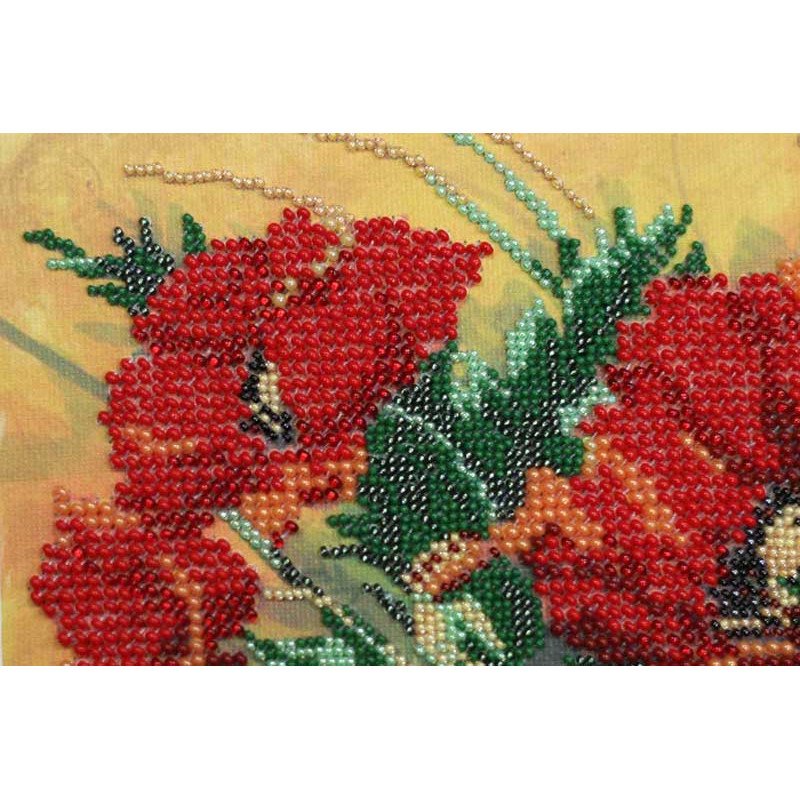 MICRObead embroidery kit Abris Art ABM-003 Vintage poppies