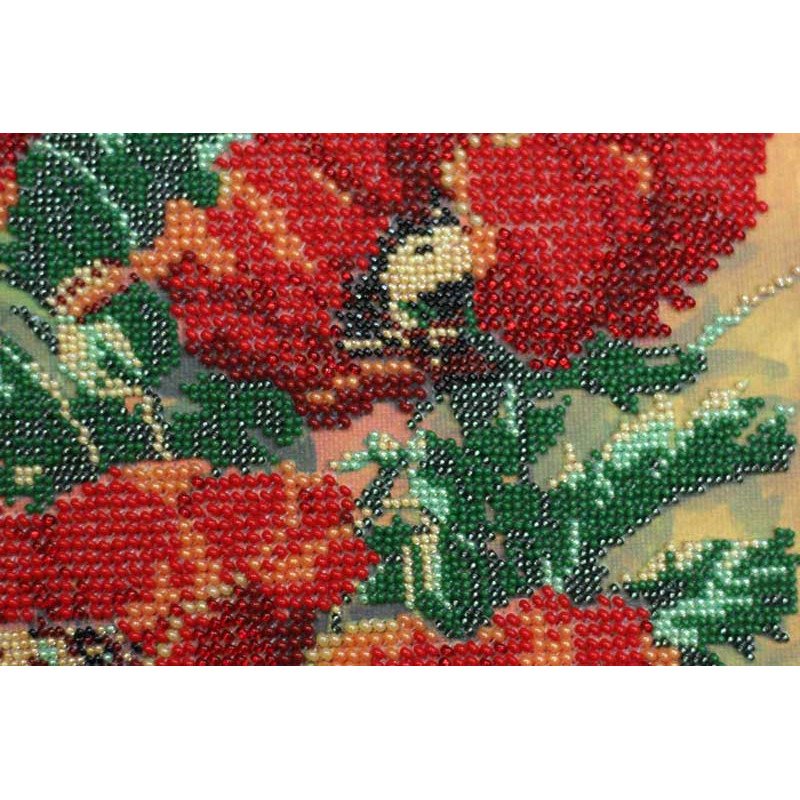 MICRObead embroidery kit Abris Art ABM-003 Vintage poppies