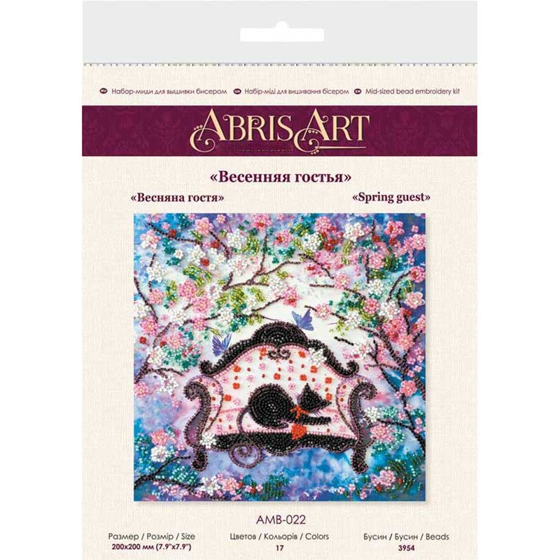 Mid-sized bead embroidery kit Abris Art AMB-022 Spring Guest