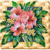 Mid-sized bead embroidery kit Abris Art AMB-026 Flowers of tanzania