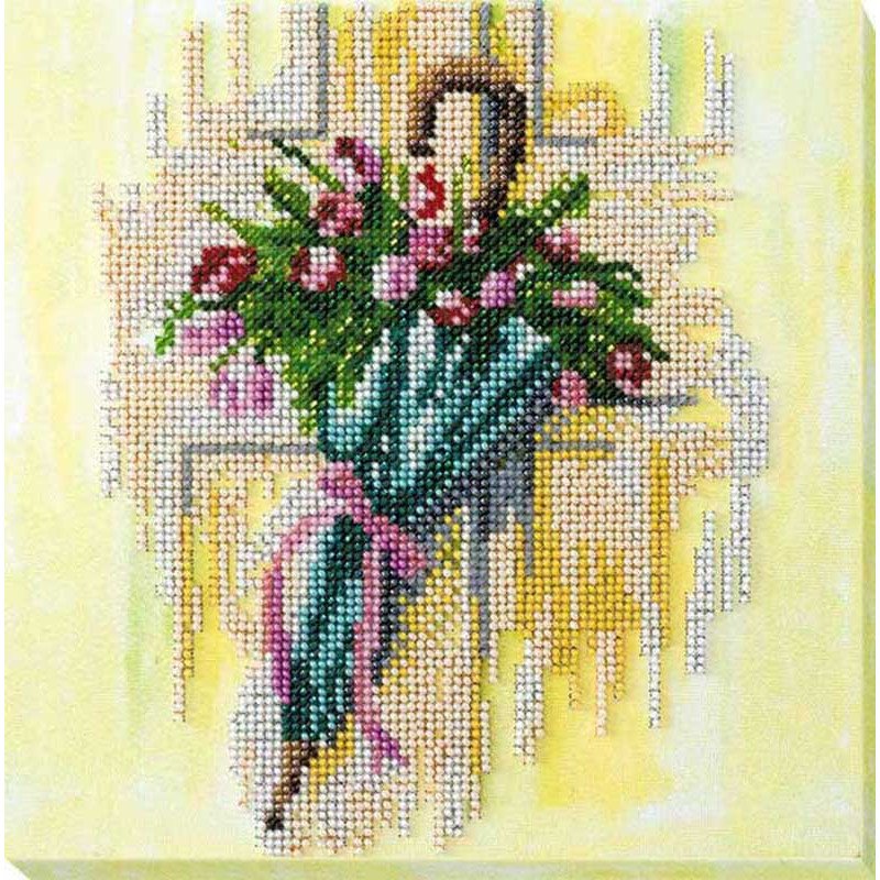 Набір-міді для вишивки бісером Абріс Арт АМВ-032 Парасолька і тюльпани