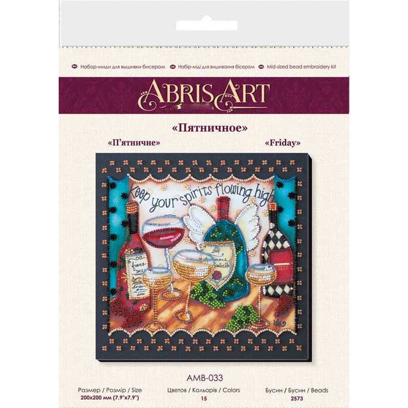 Mid-sized bead embroidery kit Abris Art AMB-033 Friday