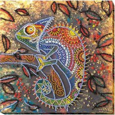 Mid-sized bead embroidery kit Abris Art AMB-034 Chameleon