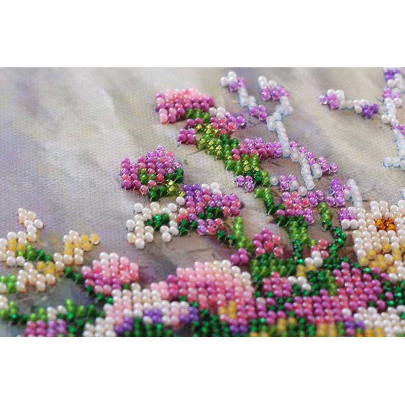 Mid-sized bead embroidery kit Abris Art AMB-035 Delicate bouquet