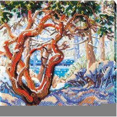 Mid-sized bead embroidery kit Abris Art AMB-038 First snow
