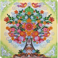 Mid-sized bead embroidery kit Abris Art AMB-042 Fairy tree